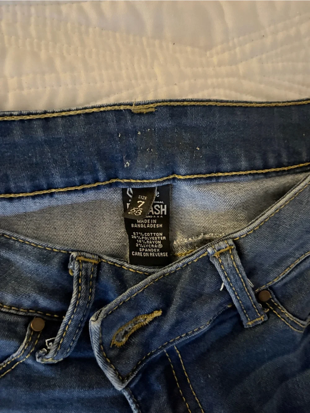 Rewash Dark Blue Distressed Women's Skinny Jeans
